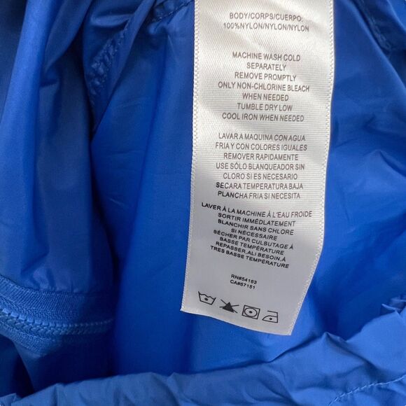 Tommy Hilfiger Blue Hooded Windbreaker | Women’s Large | Lightweight Zip Jacket - Picture 8 of 13